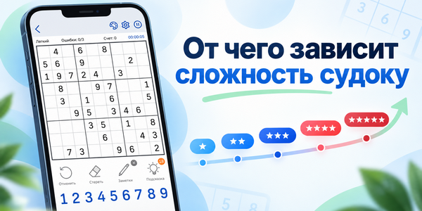 От чего зависит сложность судоку