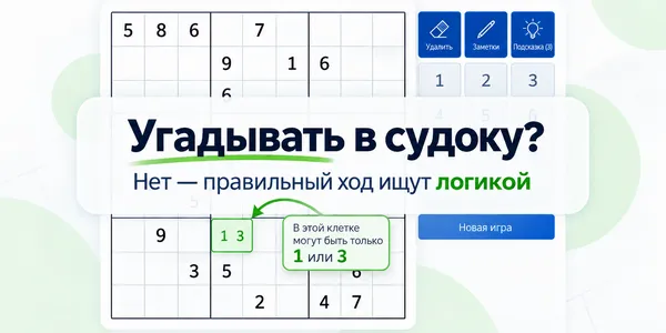 Нужно ли угадывать в судоку или все решается логикой